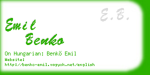 emil benko business card