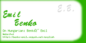 emil benko business card